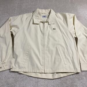 Vintage Izod Lacoste Jacket Mens XL White Harrington Preppy Windbreaker 80s